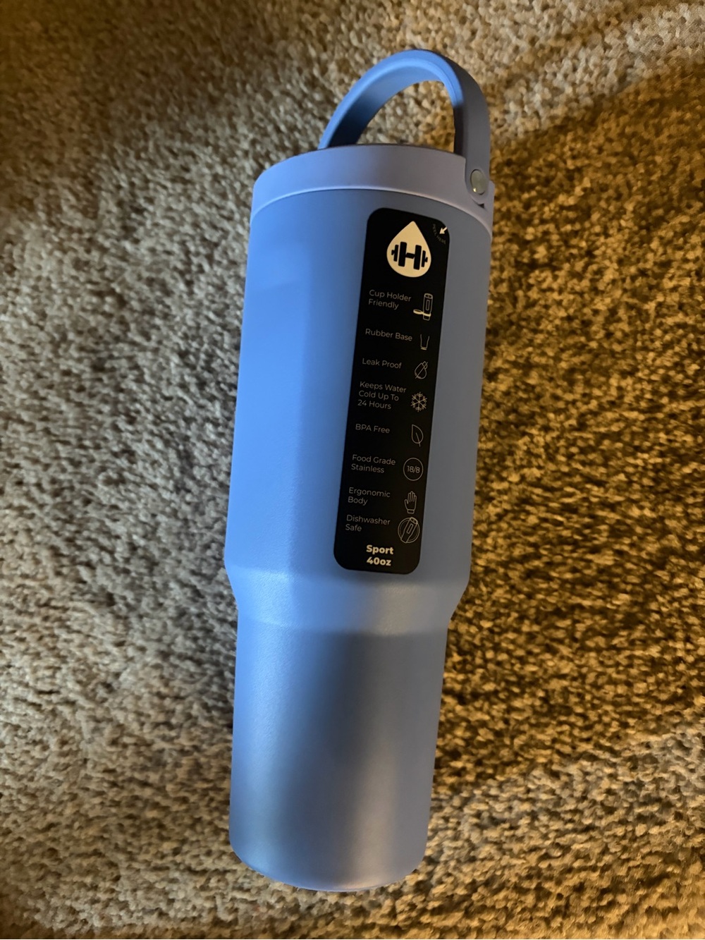 Hydrojug Light Blue purple 40oz Sport Tumbler with Handle